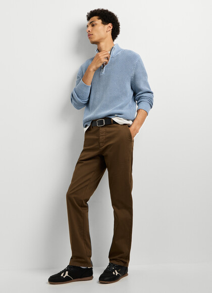 SLIM FIT TWILL CHINO TROUSERS