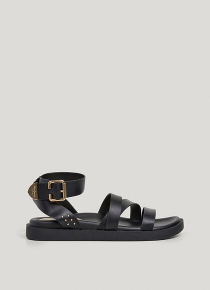 FLAT CROSS-STRAP SANDALS