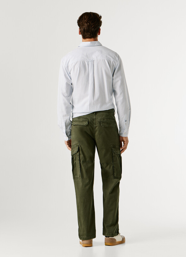 REGULAR FIT TWILL CARGO TROUSERS