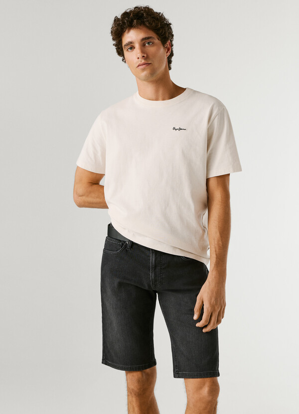 SLIM FIT DENIM BERMUDA SHORTS