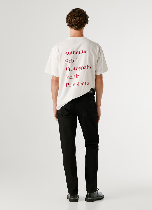 STRAIGHT FIT MID-RISE JEANS - CASH