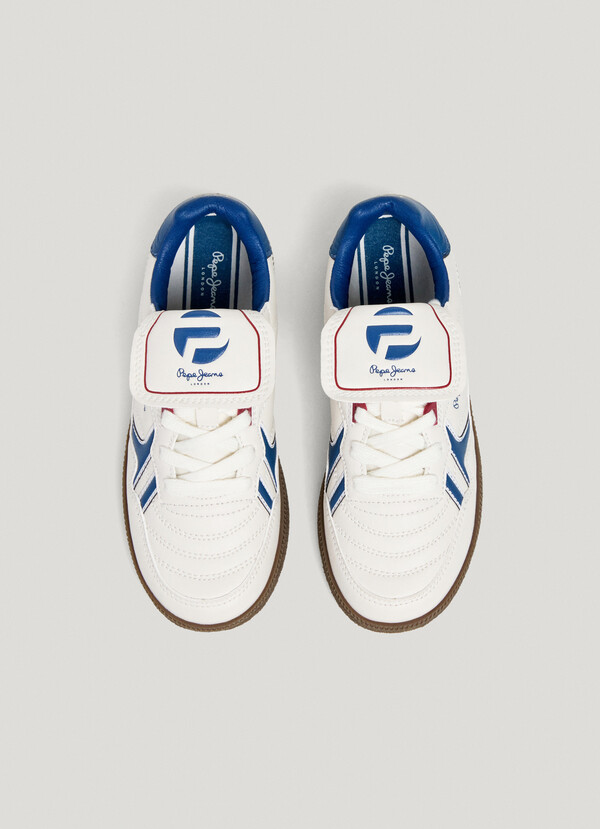 LEATHER EFFECT CUPSOLE SNEAKERS