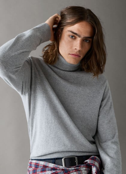REGULAR FIT HIGH NECK KNIT JUMPER