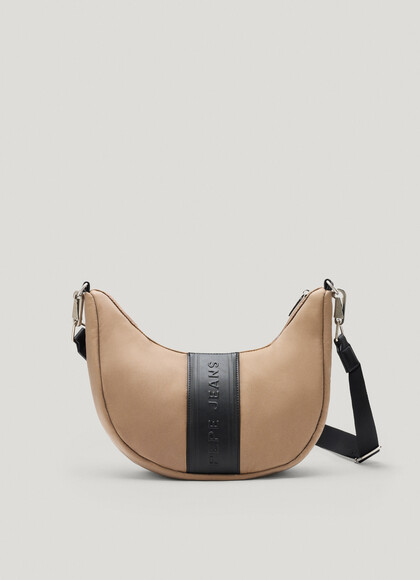 CRESCENT-SHAPED HANDBAG WITH ZIP CLOSURE