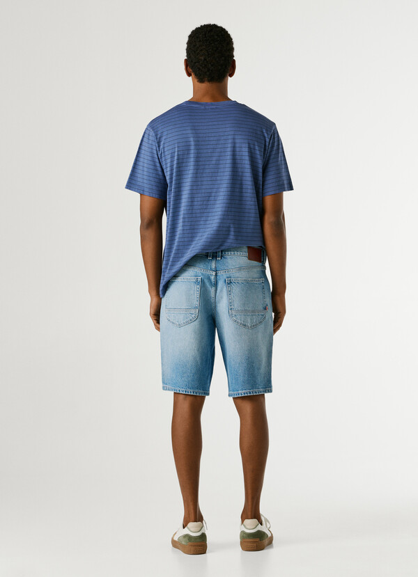 TAPER FIT DENIM BERMUDA SHORTS
