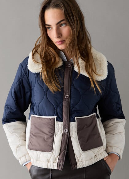 COLOR BLOCK PADDED JACKET