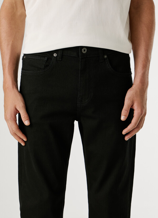 STRAIGHT FIT MID-RISE JEANS - CASH