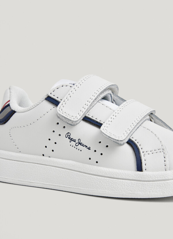 LEATHER TRAINERS WITH VELCRO CLOSURE