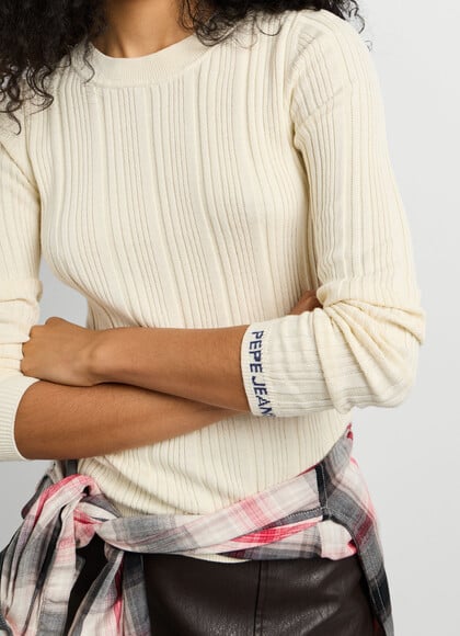 CREW NECK RIBBED JUMPER
