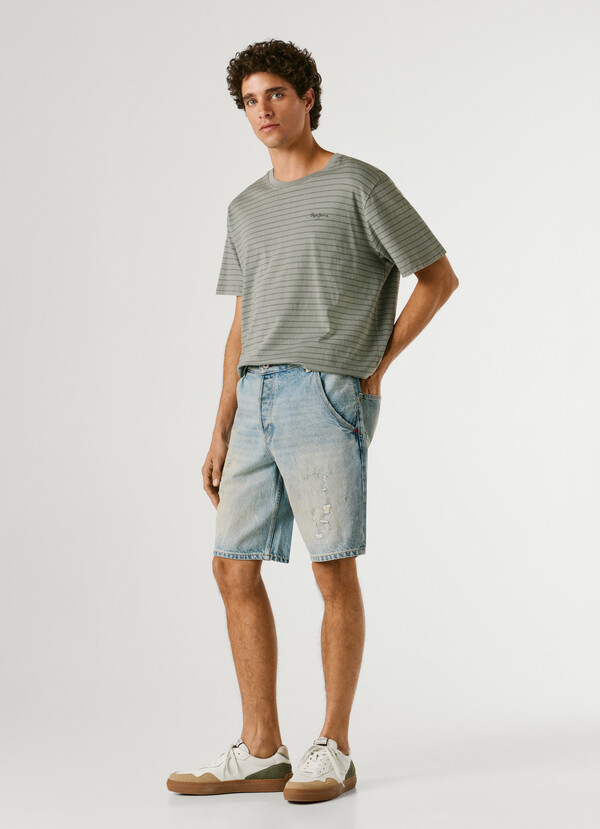 LOOSE FIT DENIM BERMUDA SHORTS