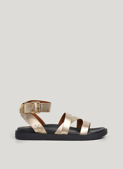 FLAT CROSS-STRAP SANDALS