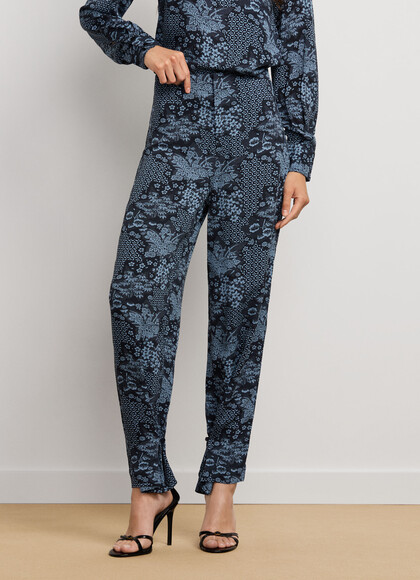 FLORAL PRINT LOOSE FIT TROUSERS