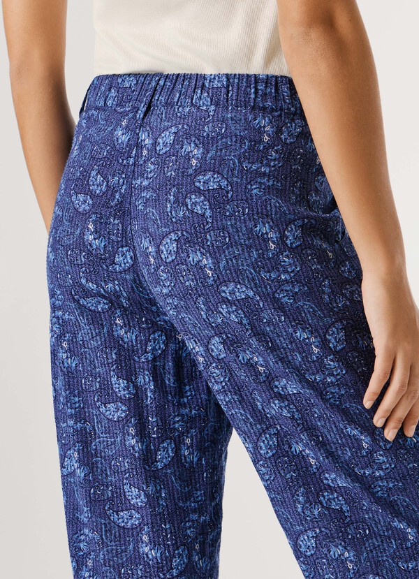 STRAIGHT PAISLEY PRINT TROUSERS