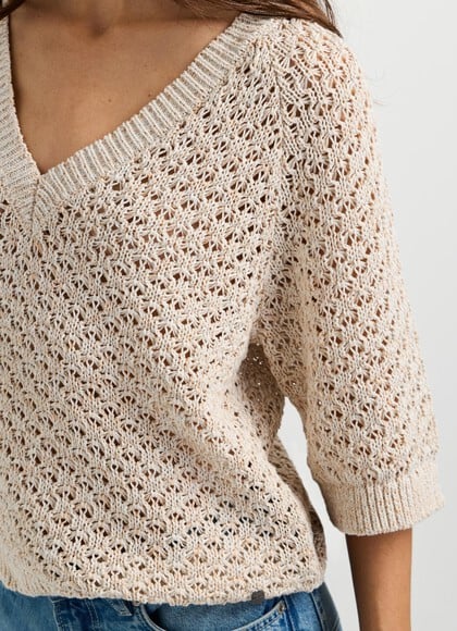 V-NECK OPENWORK JUMPER