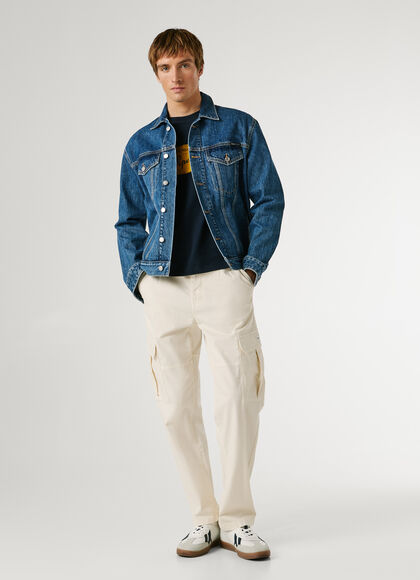 REGULAR FIT TWILL CARGO TROUSERS