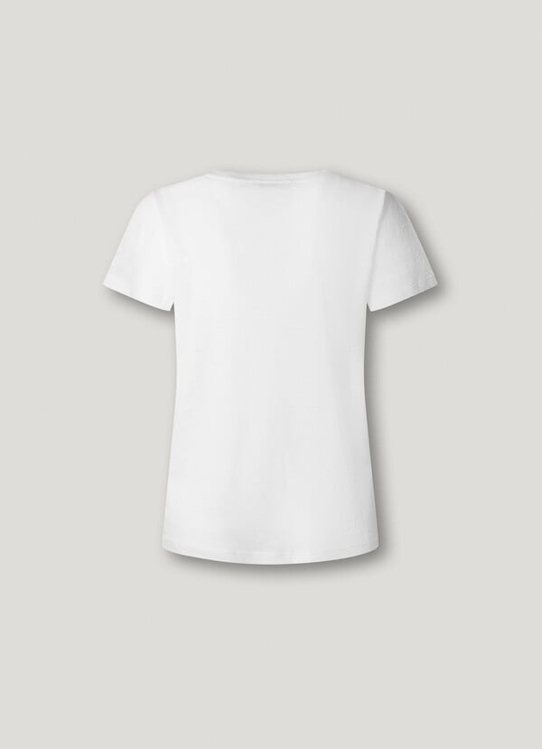 V-NECK EMBROIDERED LOGO T-SHIRT