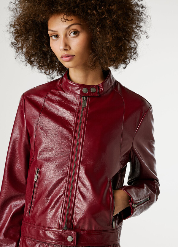 PATENT LEATHER BIKER JACKET