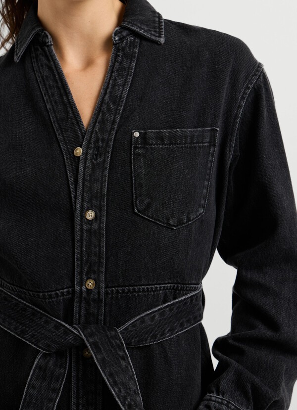 REGULAR FIT DENIM MIDI DRESS