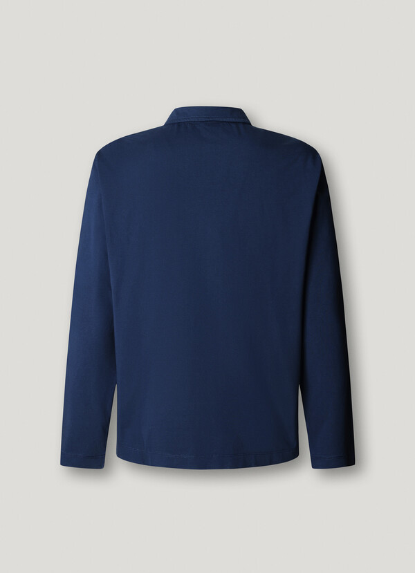 LONG SLEEVE POLO WITH EMBROIDERED LOGO
