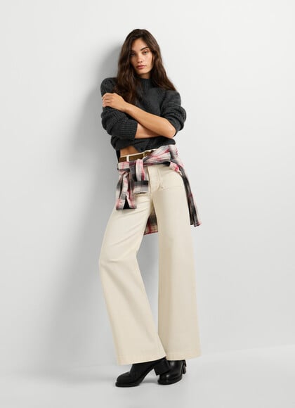 CULOTTE FIT TWILL TROUSERS