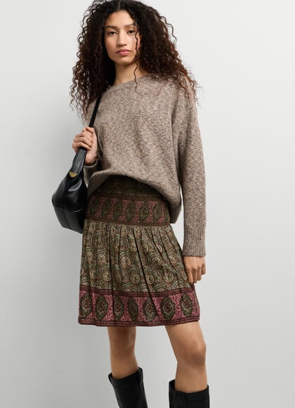 ORNAMENTAL PRINT MINI SKIRT