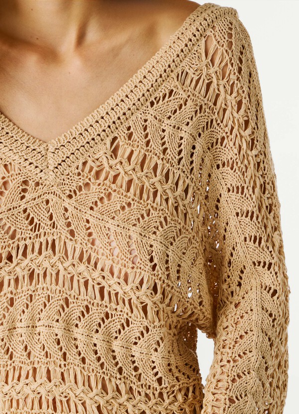 V-NECK OPENWORK JUMPER