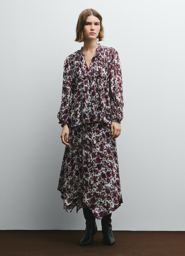 FLORAL PRINT FLUID BLOUSE