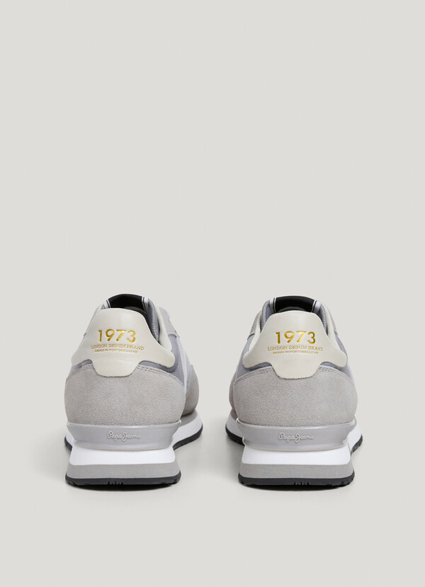 HAILON - LEATHER TRAINERS WITH SUEDE DETAILS 