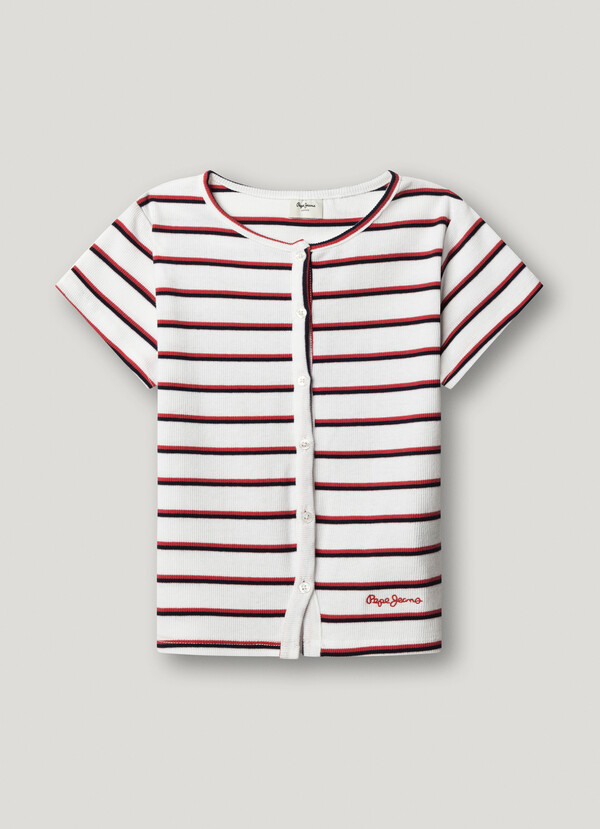 STRIPED RIBBED T-SHIRT