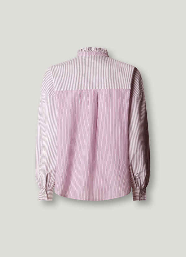 STRIPED POPLIN BLOUSE
