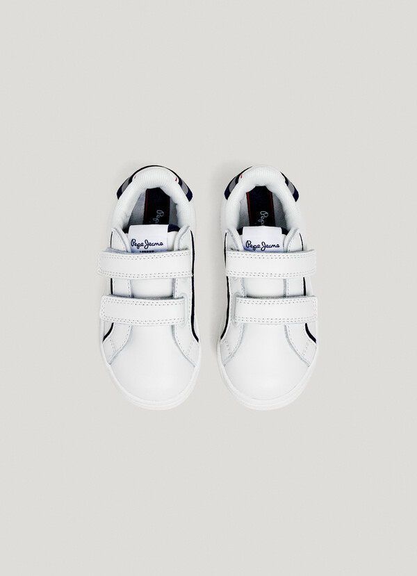 LEATHER TRAINERS WITH VELCRO CLOSURE