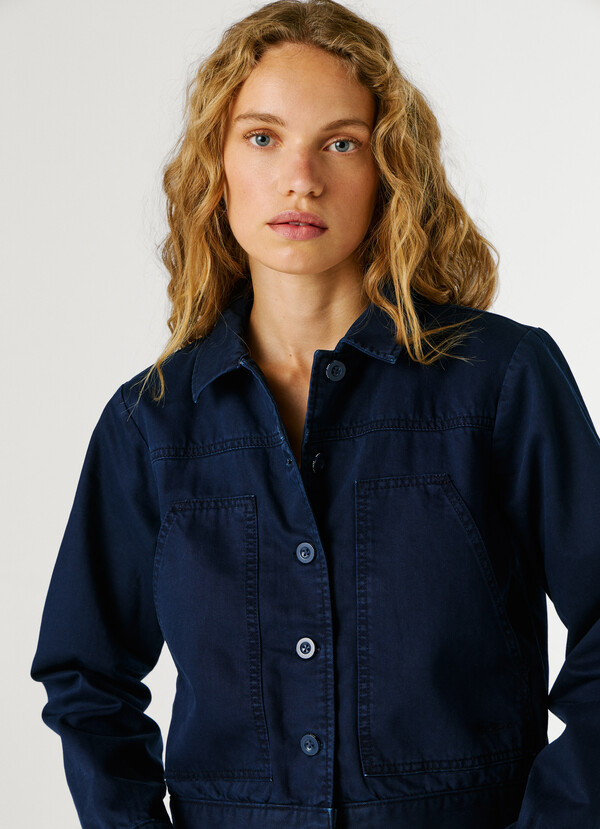 TWILL JACKET WITH SHIRT COLLAR