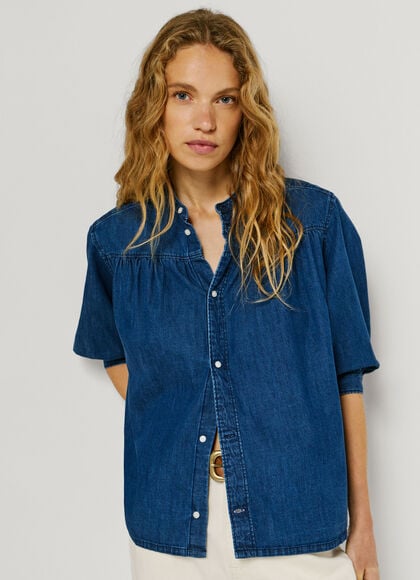 REGULAR FIT DENIM BLOUSE