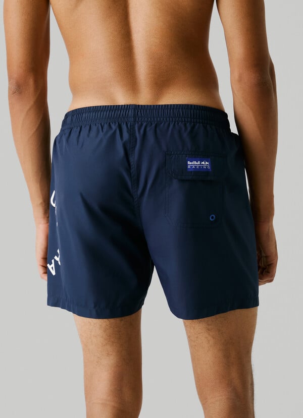 CIRCULAR LOGO BERMUDA SWIM SHORTS
