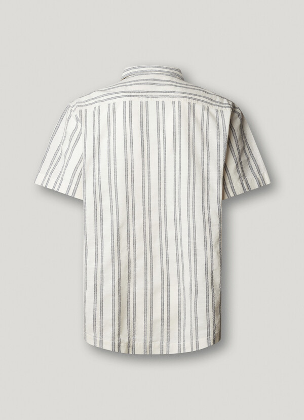 STRIPED SHIRT WITH CUBAN COLLAR