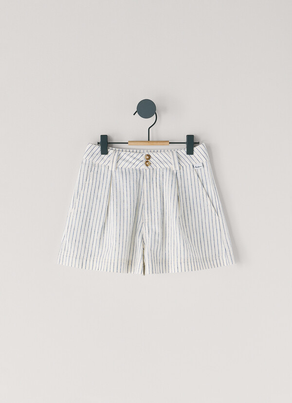 FLARED STRIPED SHORTS