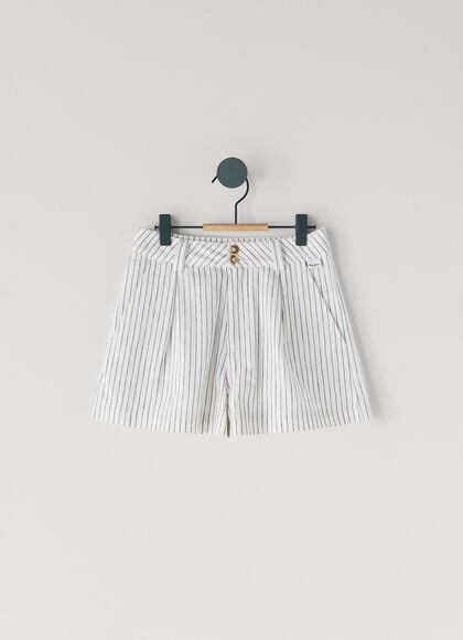 FLARED STRIPED SHORTS