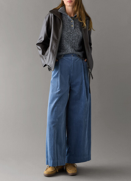 WIDE FIT CORDUROY TROUSERS