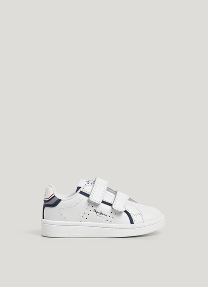 LEATHER TRAINERS WITH VELCRO CLOSURE