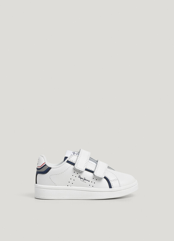 LEATHER TRAINERS WITH VELCRO CLOSURE