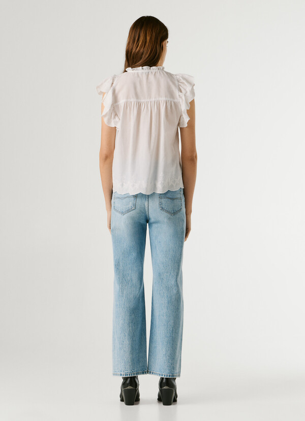 BUTTERFLY SLEEVE FLUID BLOUSE