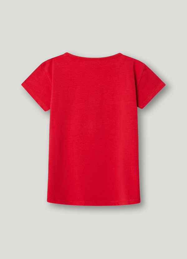 T-SHIRT COUPE SLIM AVEC LOGO PAILLETT&Eacute;