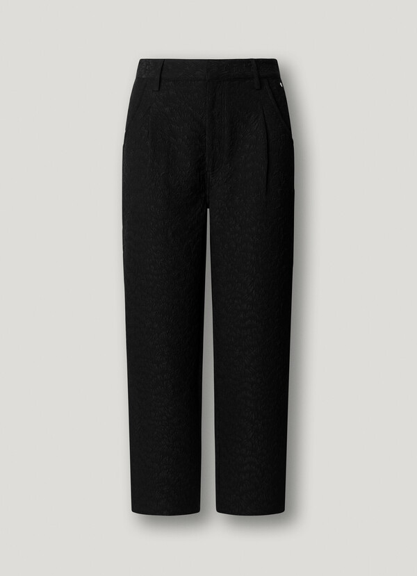 STRAIGHT JACQUARD TROUSERS