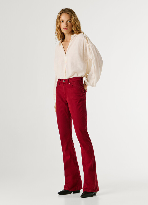 FLARE FIT 5-POCKET TROUSERS