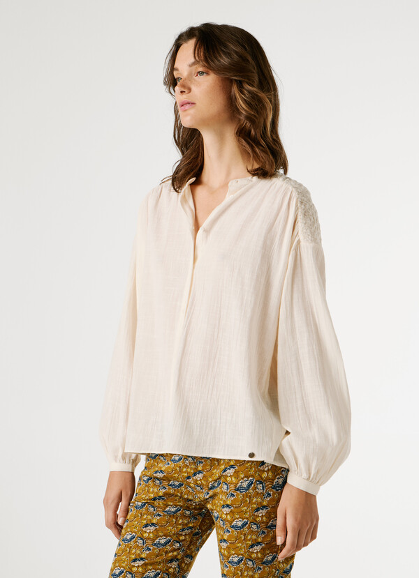 FLUID MAO COLLAR BLOUSE