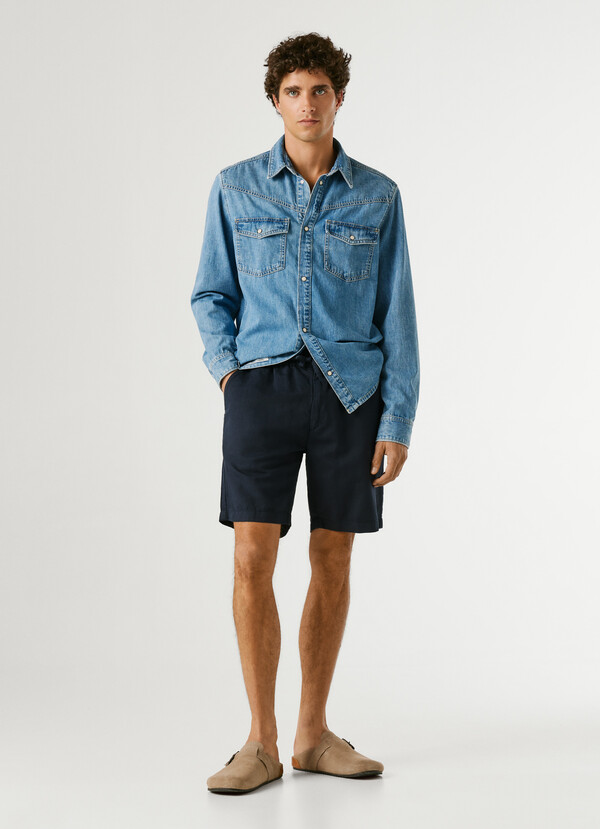 RELAXED FIT LINEN SHORTS