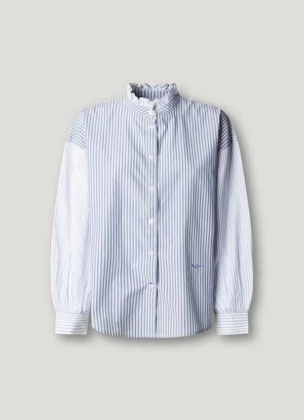 STRIPED POPLIN BLOUSE