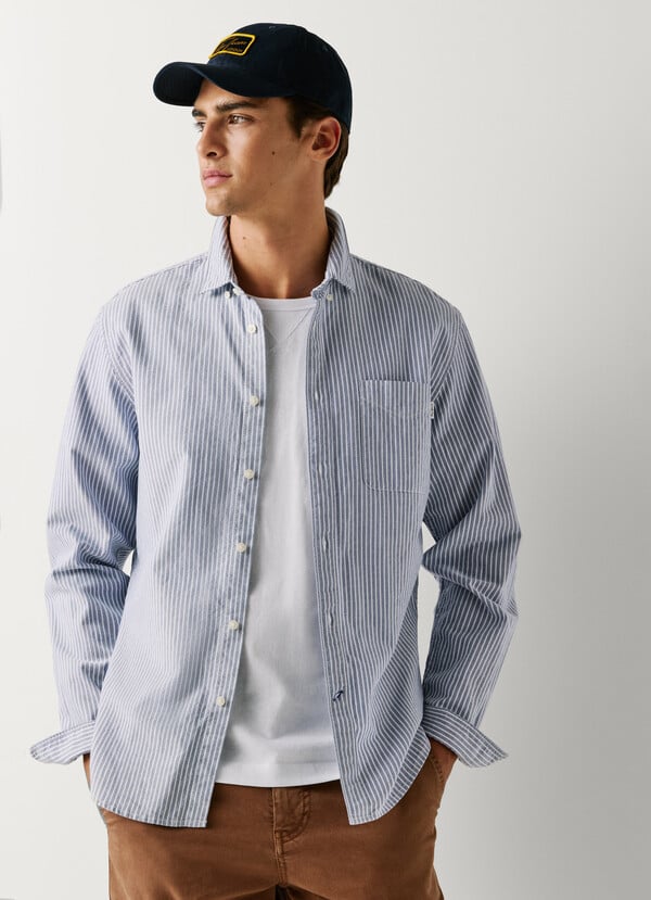 REGULAR FIT STRIPED OXFORD SHIRT
