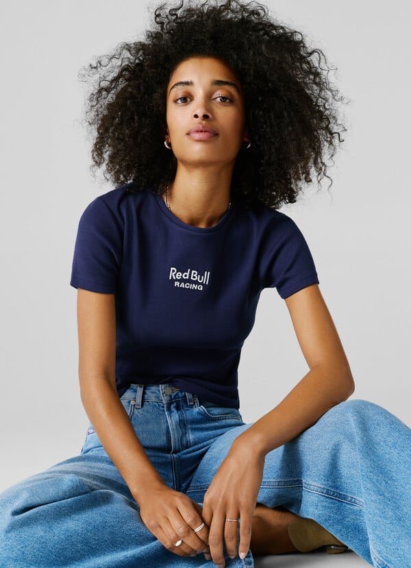RIBBED LOGO EMBROIDERED T-SHIRT