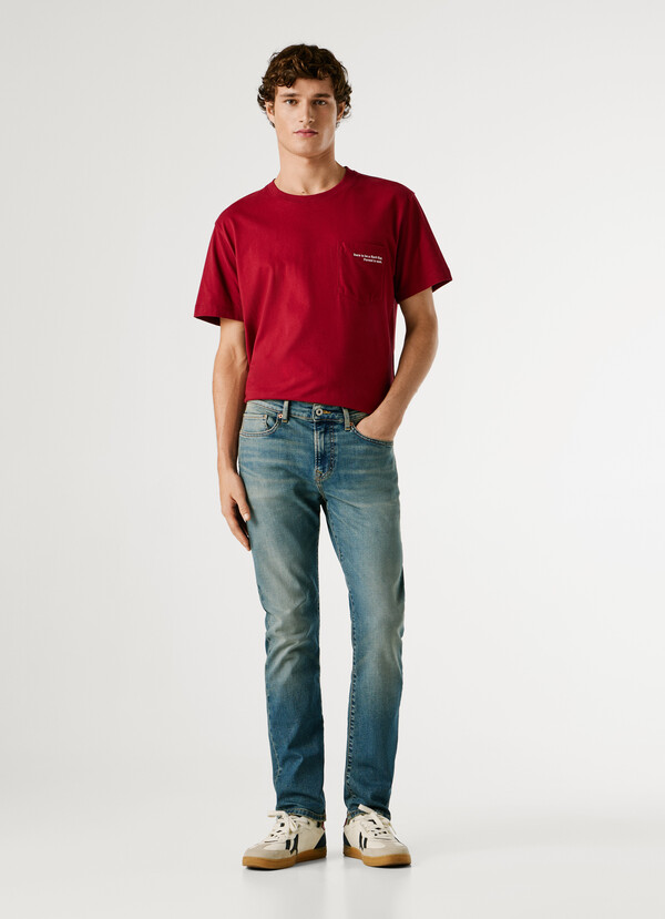 SLIM FIT MID-RISE JEANS - HATCH